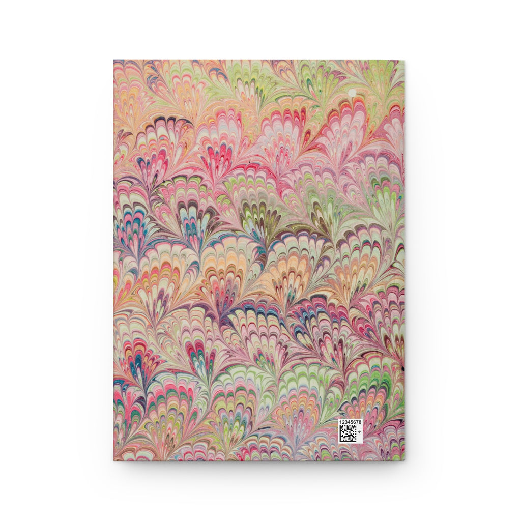 Pastel Pink and Green Italian Marbled Hardcover Journal, Lined Paper Diary Notebook, Stationery Gift for Writers