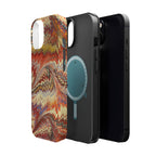 Rust + Gold Italian Marbled Design Magnetic MAG SAFE - Dual Layer Case - Glossy or Matte