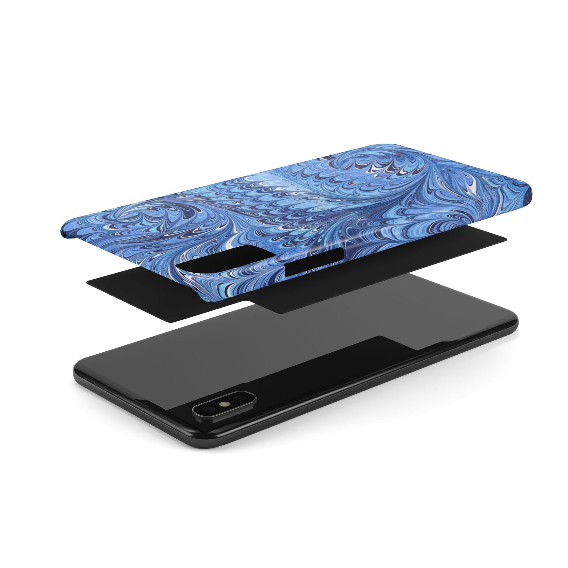 Blue Italian Marbled Design, Green and Blue Pallet, Slim Phone Case