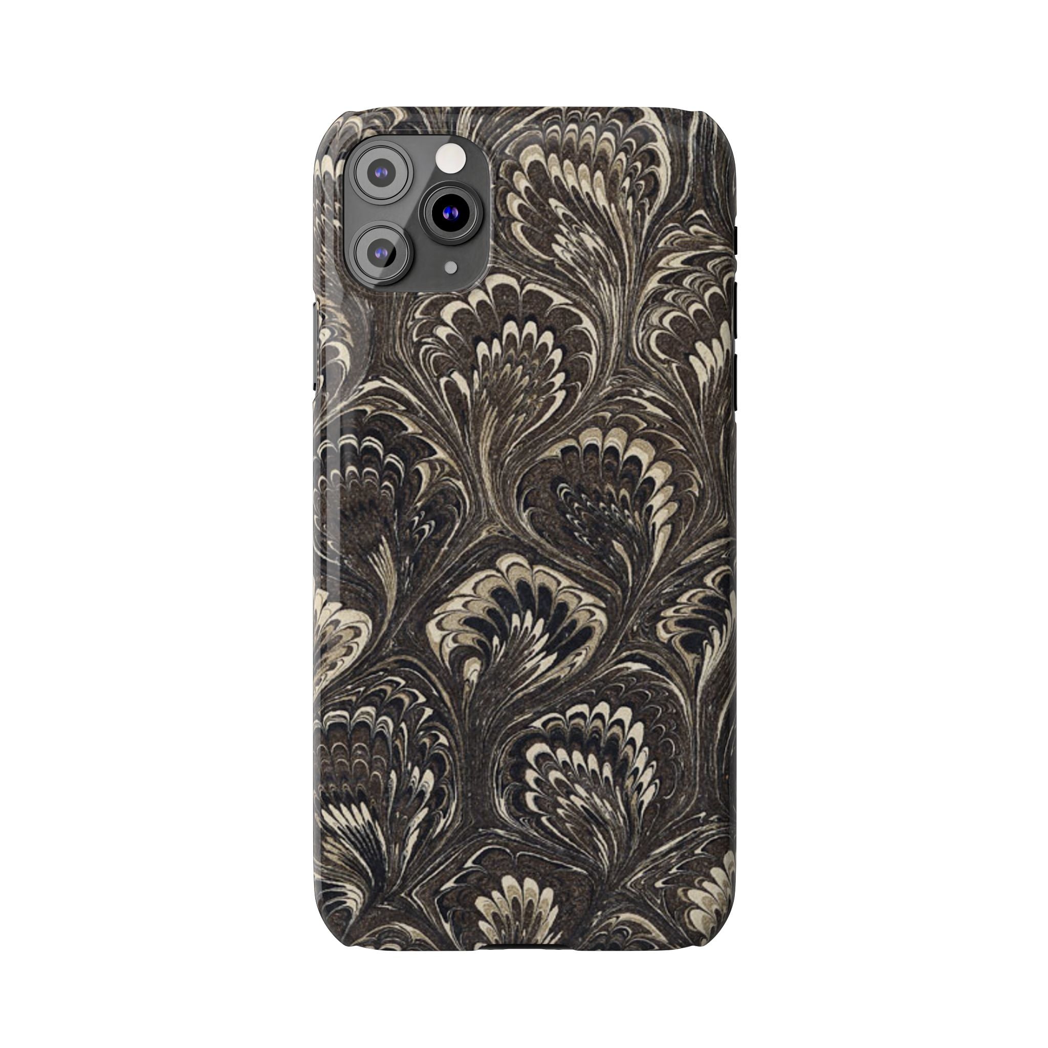 Black Italian Marble Design Slim iPhone 17 + all models Phone Cases