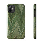 Deep Green Marble Italian Tough Phone Case — Durable Marbled Phone Case
