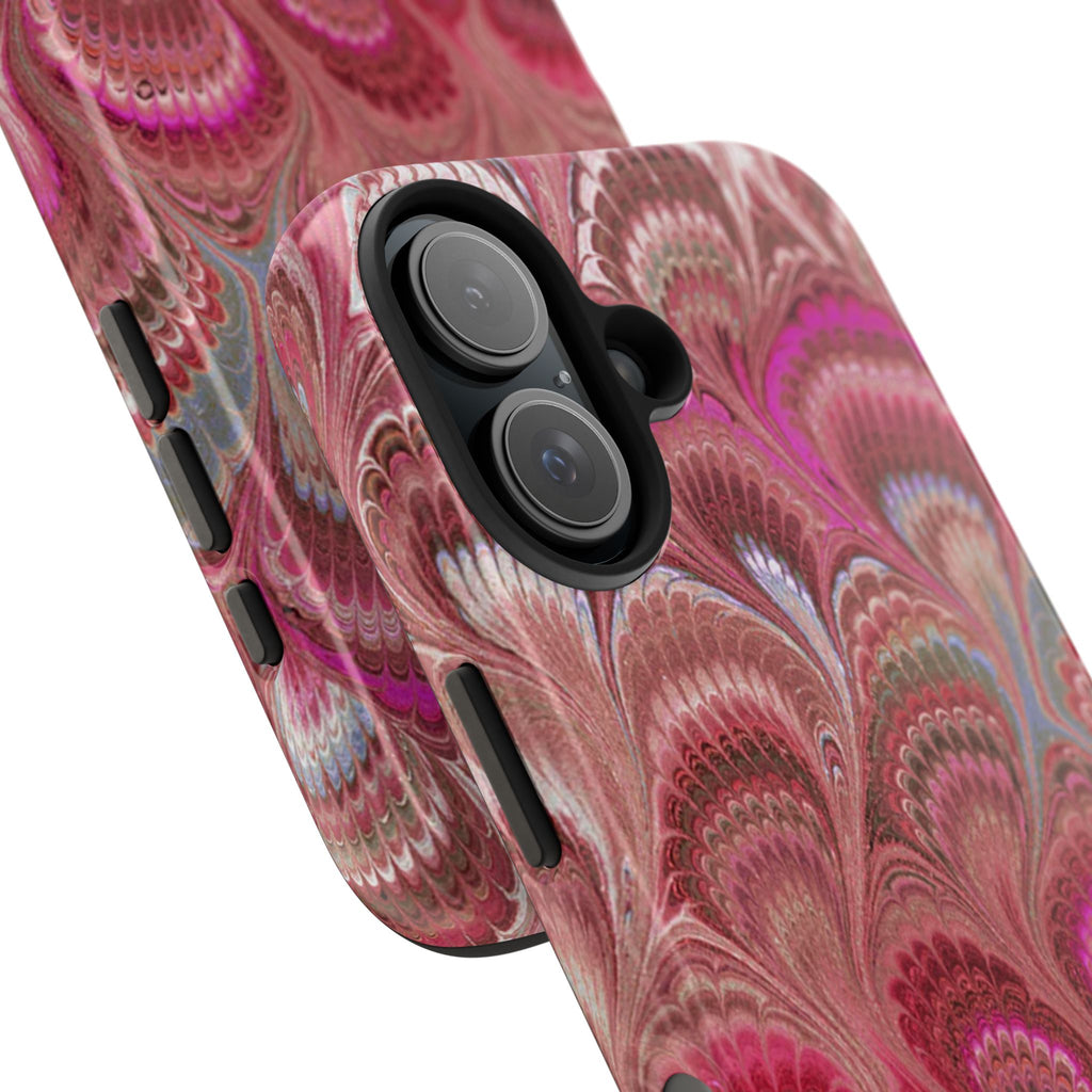 Pretty in Pink - Peacock Marble Italian Tough Phone Case — Durable Marbled Phone Case