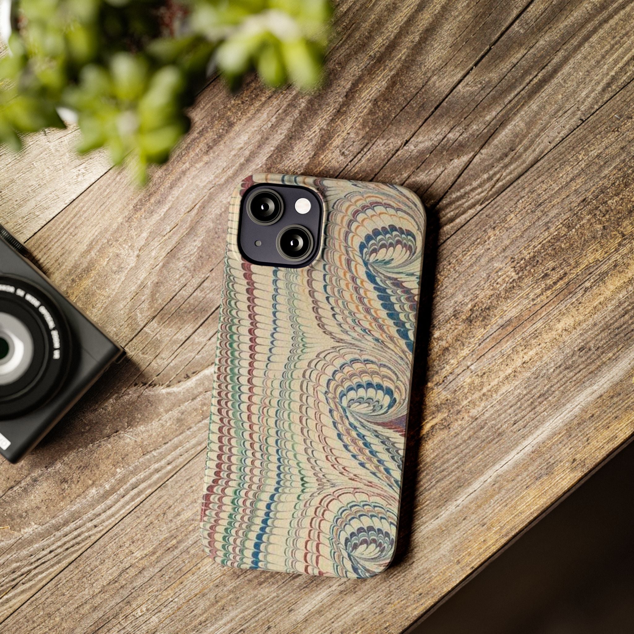 Italian Vintage Marbled Paper Design on iPhone Cases, Artistic Protection for Your Device in Elegant Beige, Blue, Burgundy