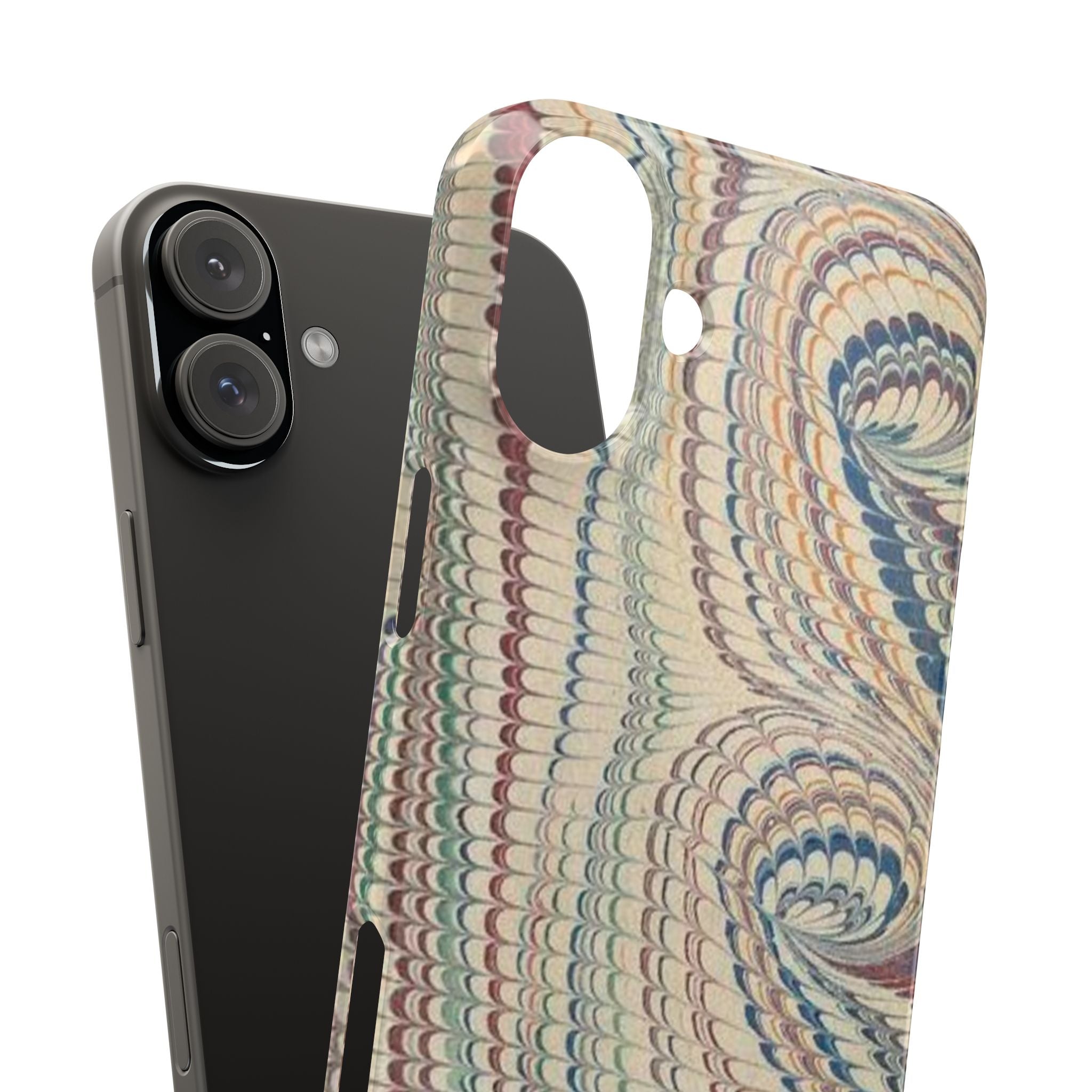 Beige and Neutrals Italian Vintage Marbled Paper Design on iPhone 17 + All Cases