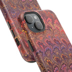 Mag Safe Marble iPhone Case - Red, Burgundy, Lavender & Gold Impact-Resistant
