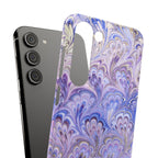 Marbled Feather Lavender + Purple Swirl - Single Layer Slim Phone Case