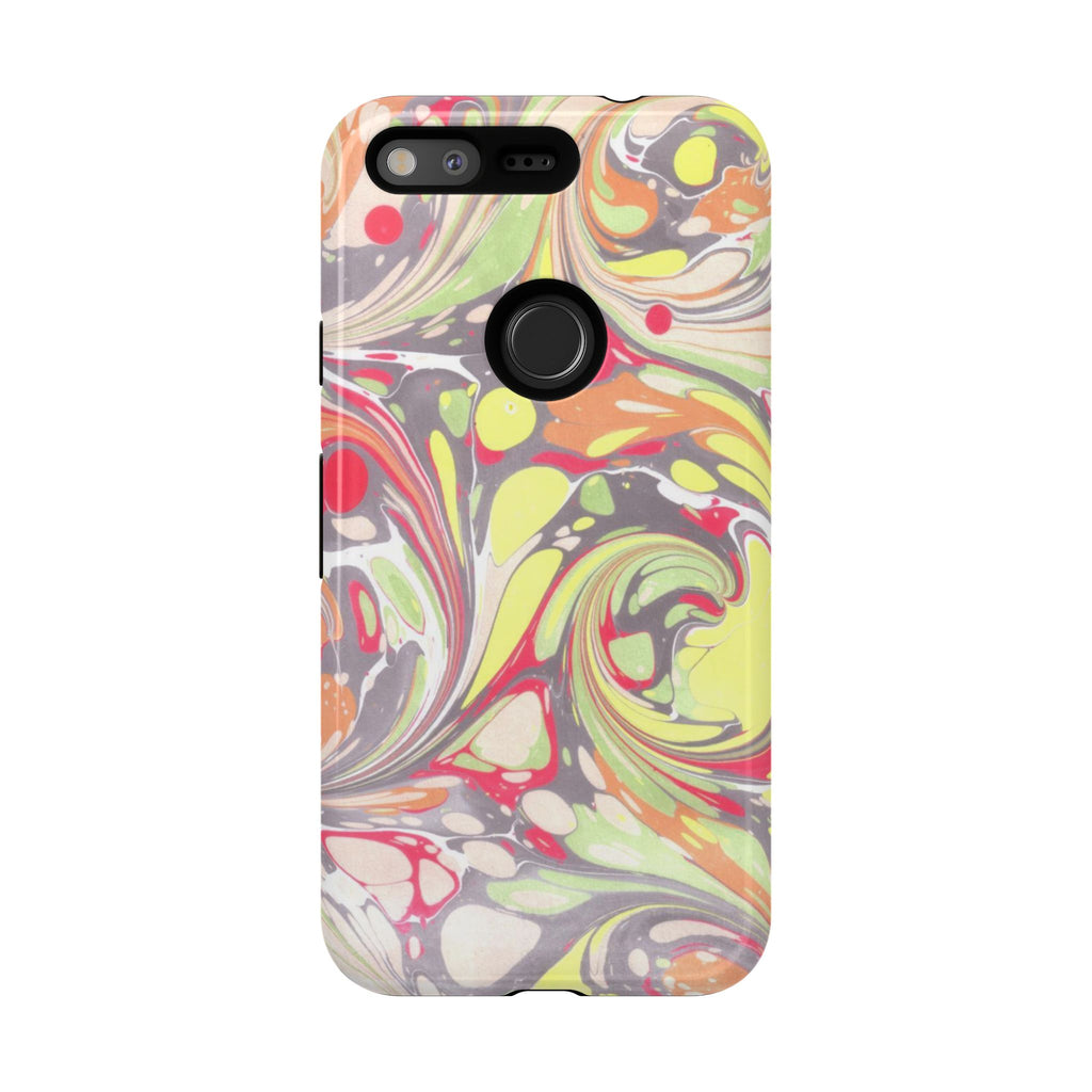 Yellow and Pink Swirl Marbled Italian Phone Case - Dual Layer - Matte or Glossy