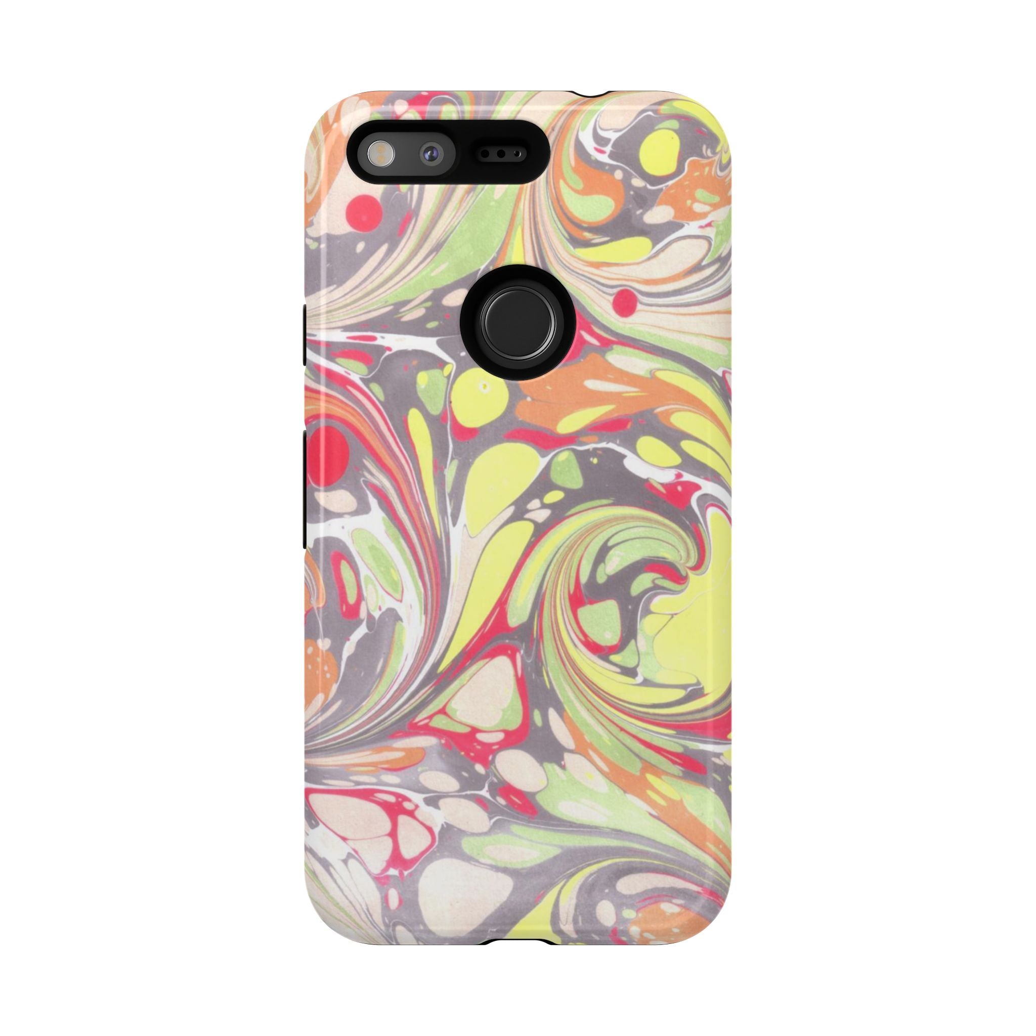Yellow and Pink Swirl Marbled Italian Phone Case - Dual Layer - Matte or Glossy
