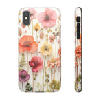 Pink Floral Pressed Flowers - Slim Case