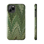 Deep Green Marble Italian Tough Phone Case — Durable Marbled Phone Case