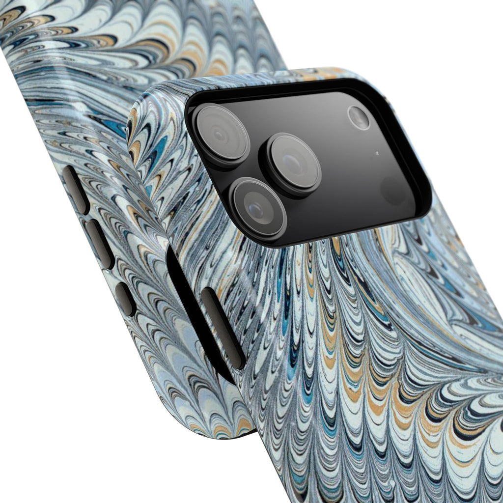 Light Blue Marbled Swirl - Dual Layer Phone Case
