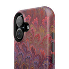 Red, Burgundy, Lavender Italian Peacock Feather Design Phone Case