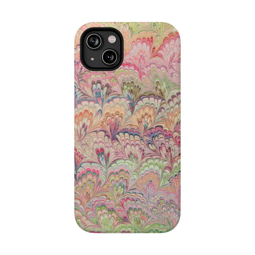 Marbled Pastel Pink and Green Impact-Resistant Phone Case for Apple + Samsung