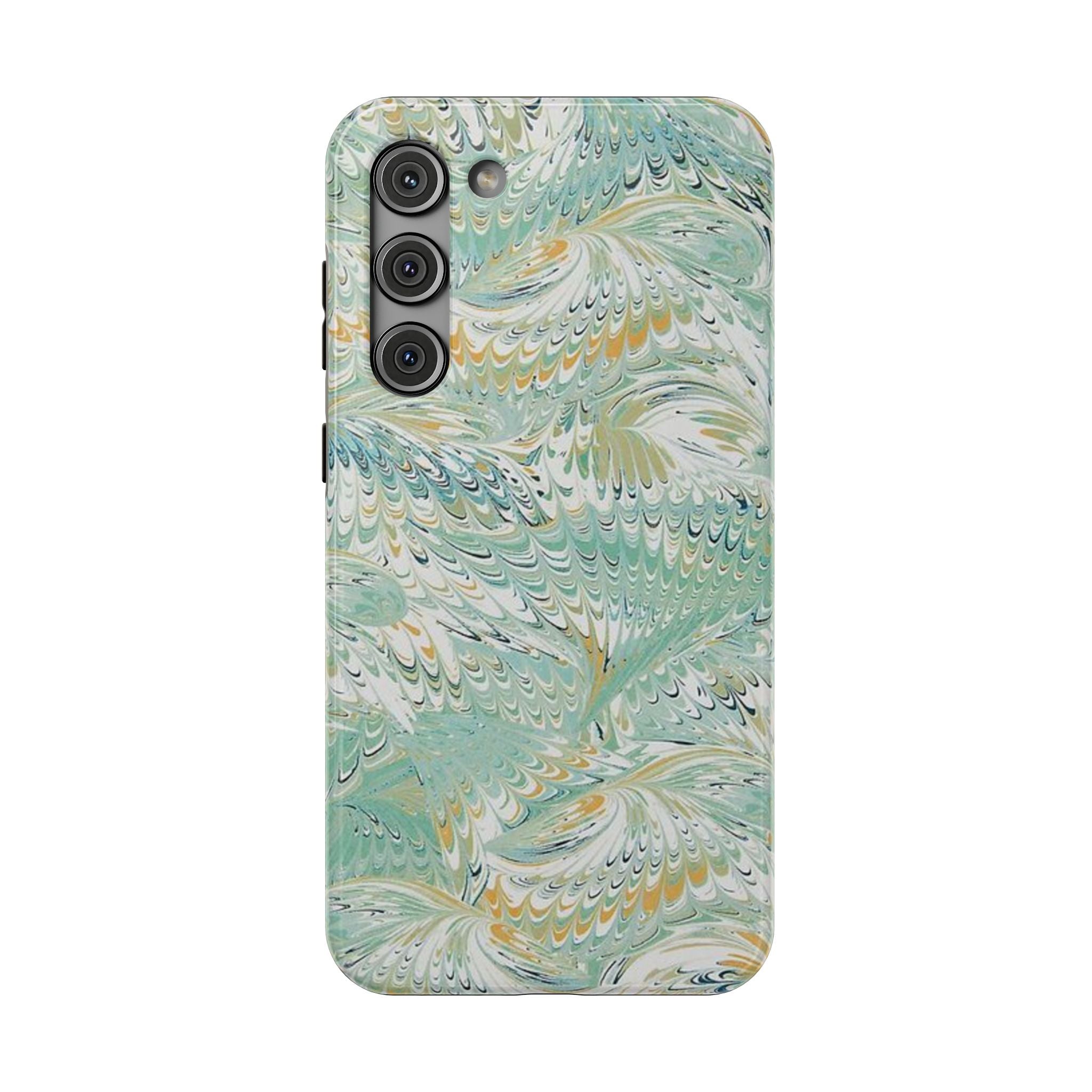 Mint Green Marbled Swirl Phone Case - Dual Layer