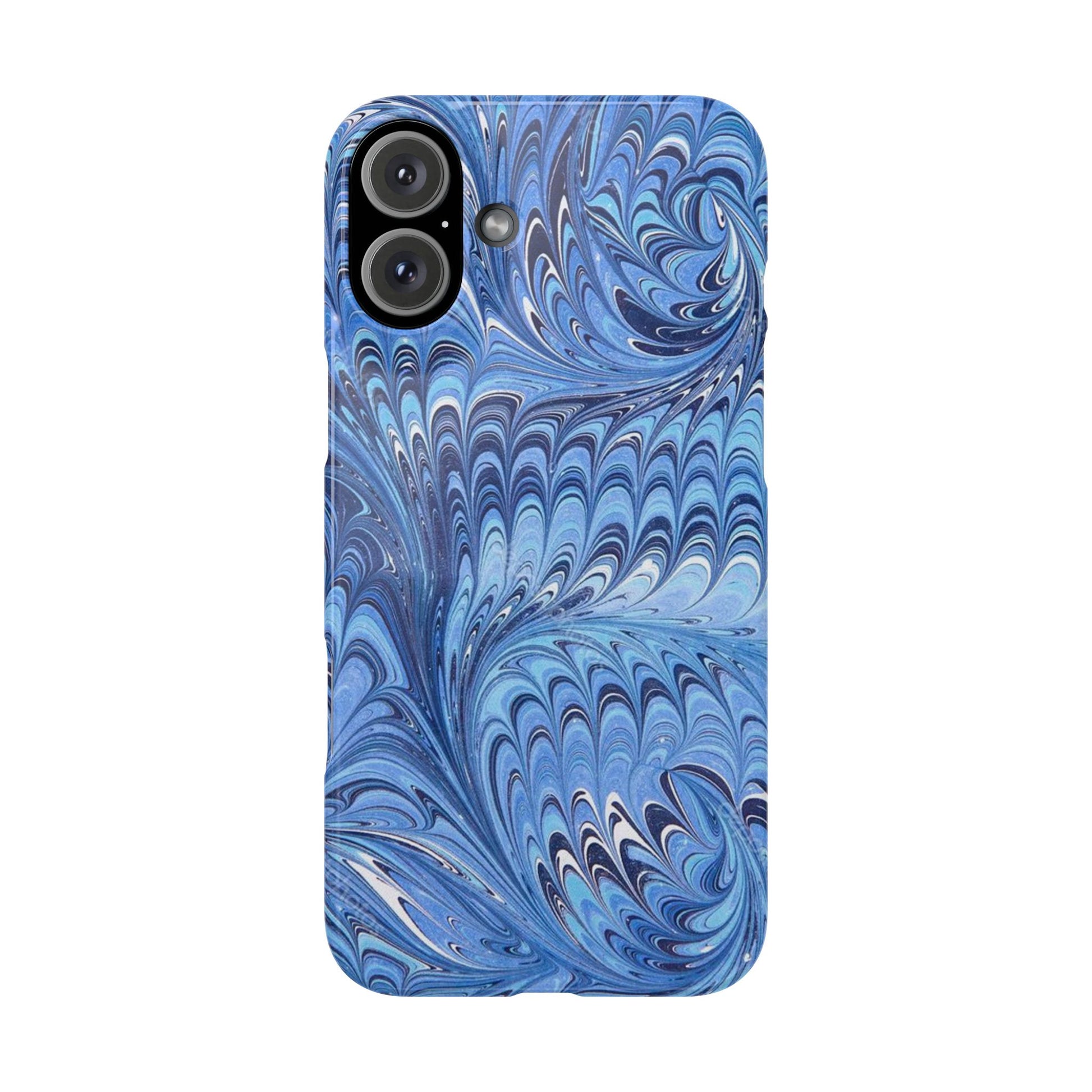 Blue Italian Marbled Design, Green and Blue Pallet, Slim Phone Case