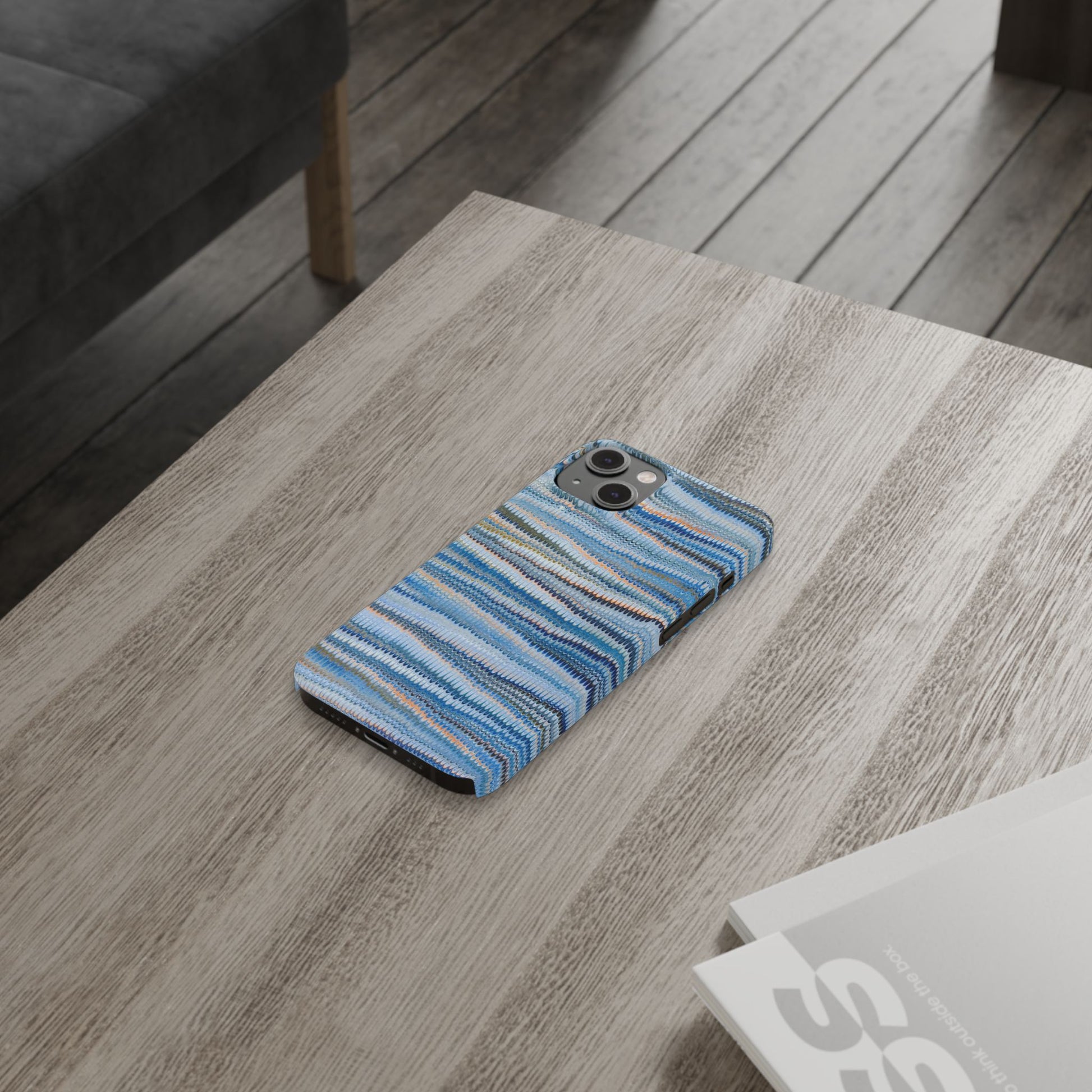 Blue Italian Hand-Painted and Vintage Marbled Inspired Paper Design, Italy Feather Phone Case, iPhone15 Case and all iPhone Case Sizes
