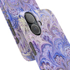 Marbled Feather Lavender + Purple Swirl - Single Layer Slim Phone Case