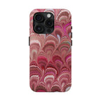 Pink Peacock Marble Italian Tough Phone Case — Durable Marbled Phone Case