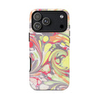 Yellow and Pink Swirl Marbled Italian Phone Case - Dual Layer - Matte or Glossy