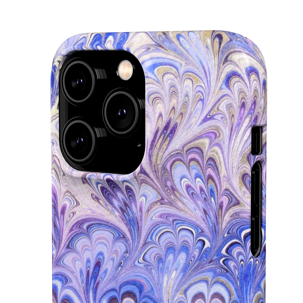 Marbled Feather Lavender + Purple Swirl - Single Layer Slim Phone Case