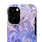 Marbled Feather Lavender + Purple Swirl - Single Layer Slim Phone Case