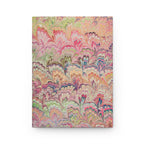 Pastel Pink and Green Italian Marbled Hardcover Journal, Lined Paper Diary Notebook, Stationery Gift for Writers