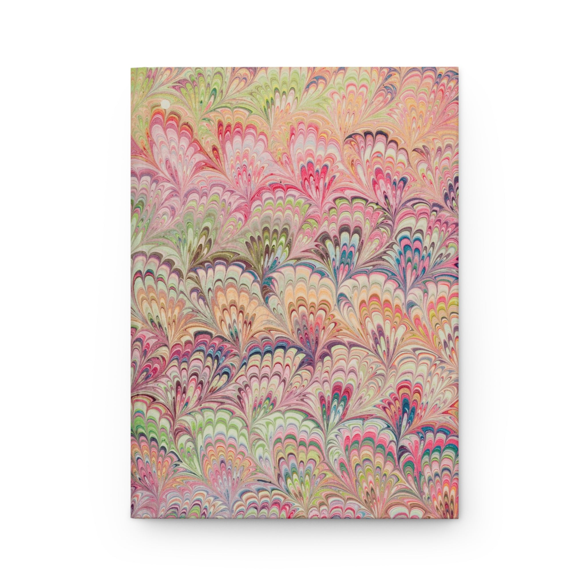 Pastel Pink and Green Italian Marbled Hardcover Journal, Lined Paper Diary Notebook, Stationery Gift for Writers