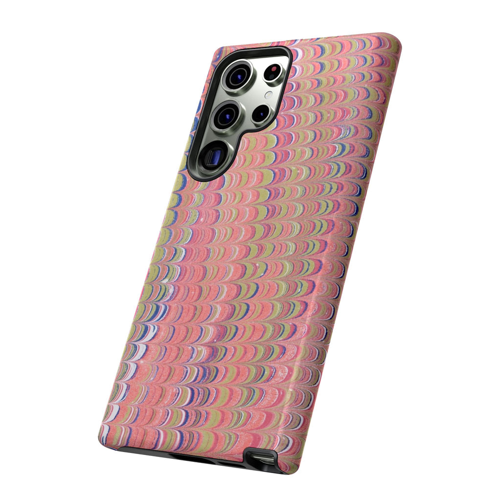 Pink Pastels Feather Marbled Vintage Design iPhone 16 + Samsung + Apple + Google - all models