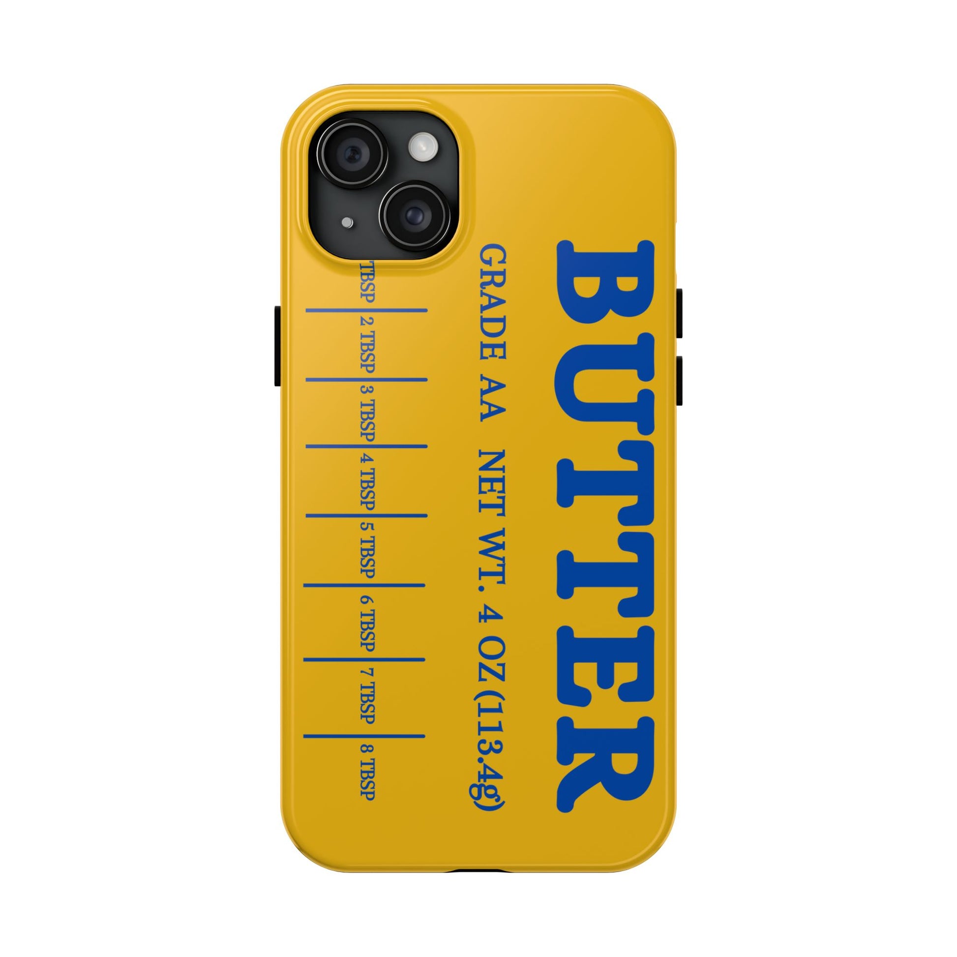 Butter Yellow Tough Phone Cases, Funny iPhone 16 Cover, Protective Case Gift for Techies, Yellow Phone Accessories, Unique Gift for Phone