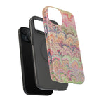 Marbled Pastel Pink and Green Impact-Resistant Phone Case for Apple + Samsung