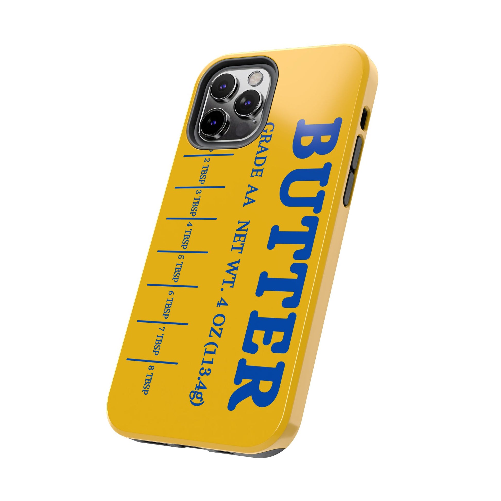 Butter Yellow Tough Phone Cases, Funny iPhone 16 Cover, Protective Case Gift for Techies, Yellow Phone Accessories, Unique Gift for Phone