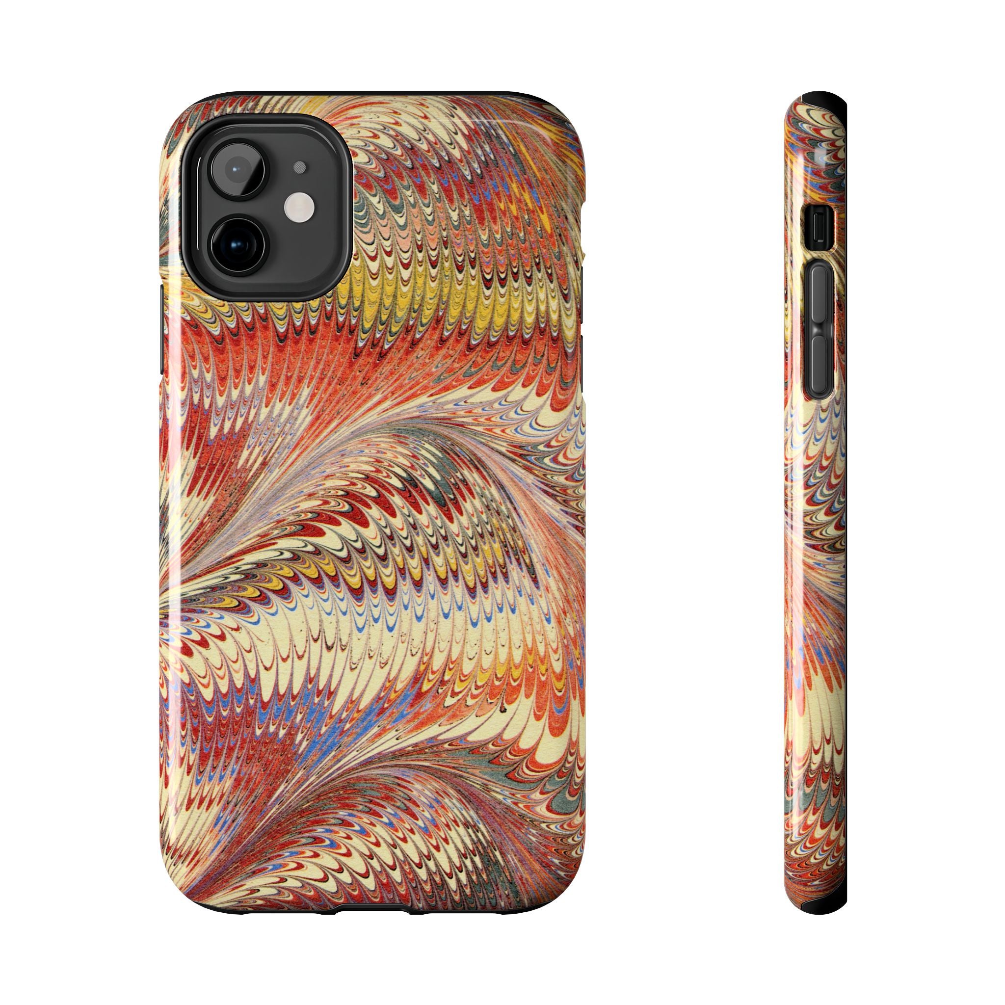 Rust and Gold Marble Italian Tough Phone Case — Durable Marbled Phone Case