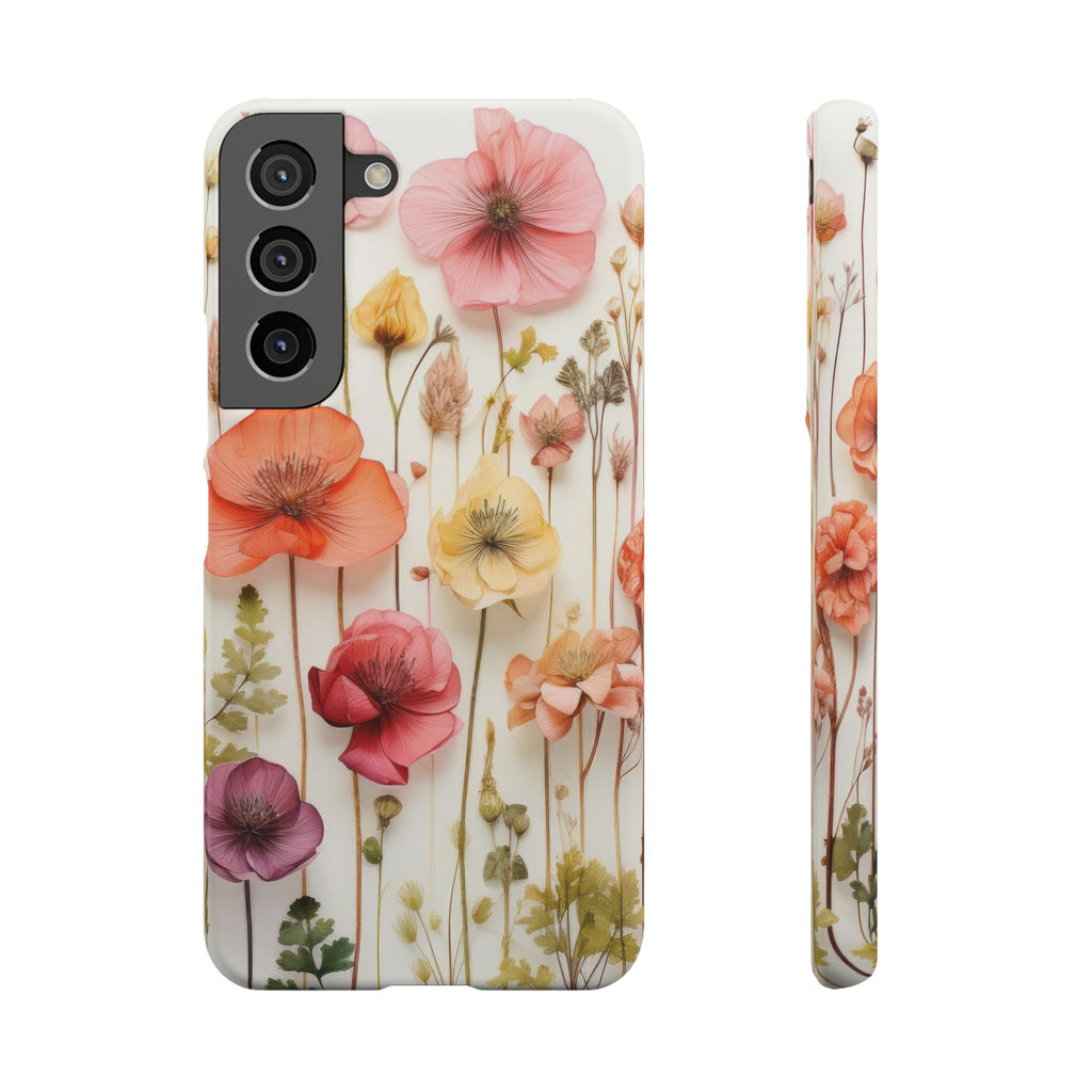 Pink Floral Pressed Flowers - Slim Case