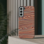 Neutrals Burgundy, Beige, Rust Hues Italian Vintage Marble Design Phone Case for Apple + Samsung
