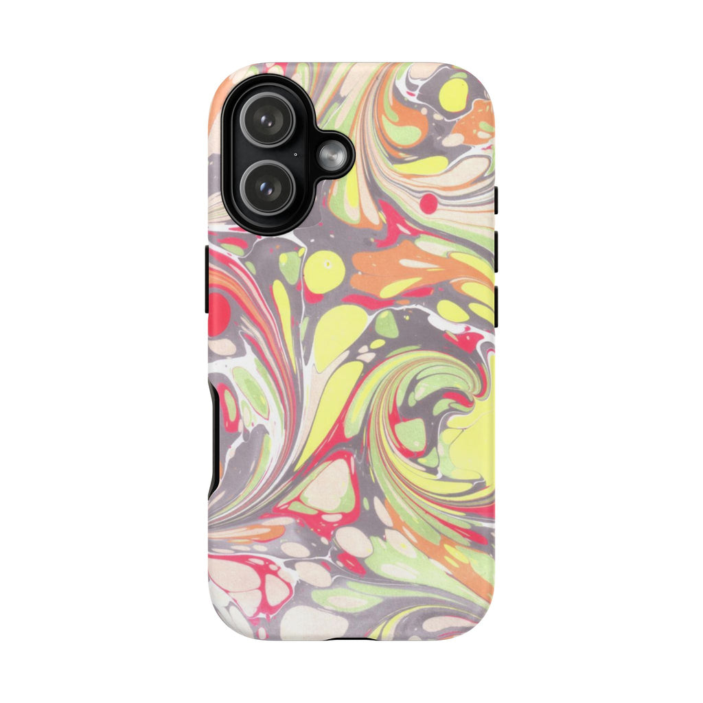 Yellow and Pink Swirl Marbled Italian Phone Case - Dual Layer - Matte or Glossy