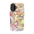 Yellow and Pink Swirl Marbled Italian Phone Case - Dual Layer - Matte or Glossy