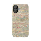 Beige Swirl Marbled Feather Phone Case