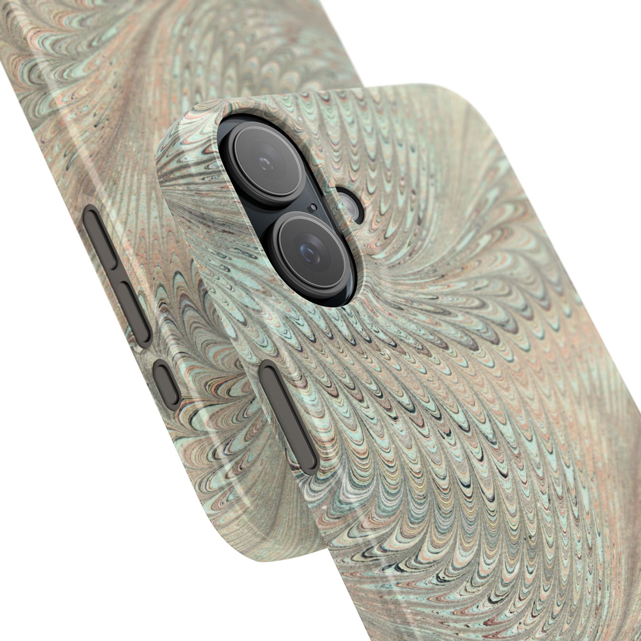Mint + Green Italian Marbled Phone Case, Mag Safe
