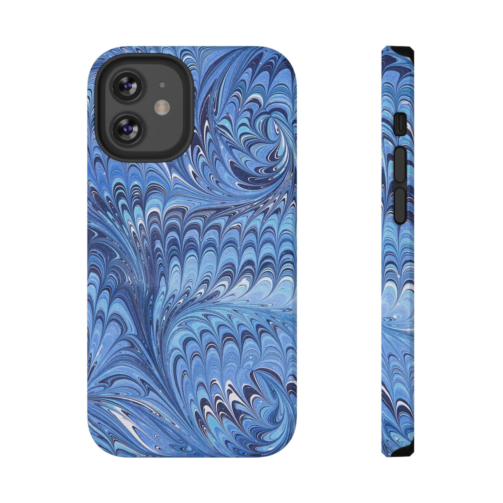 Blue Marbled Swirl Phone Case - Dual Layer Case
