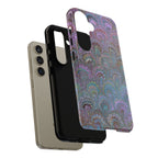 Lavender Marbled Peacock Durable Phone Case - Matte or Glossy