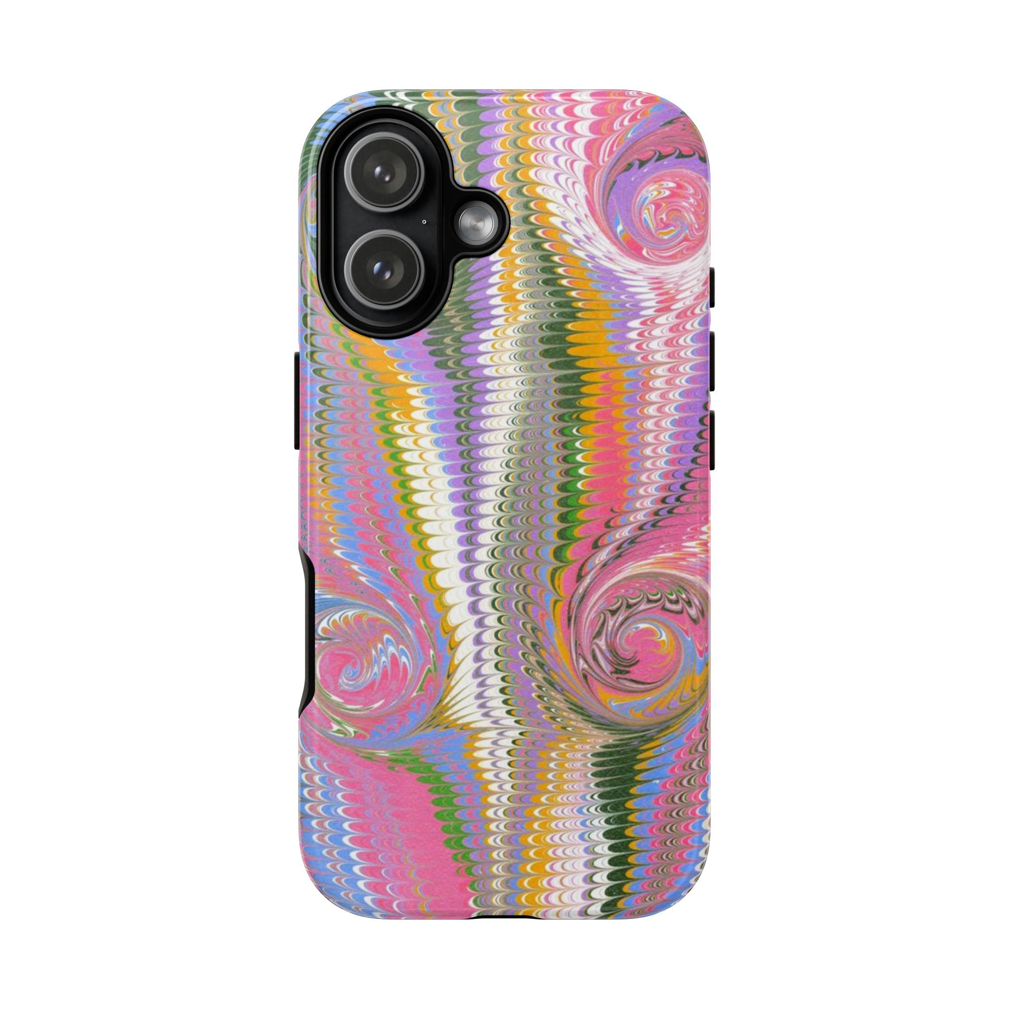 Pink + Multi-Color Vintage Italian Marble - Dual Layer Tough Phone Cases