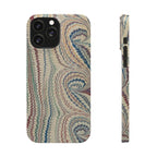 Italian Vintage Marbled Paper Design on iPhone Cases, Artistic Protection for Your Device in Elegant Beige, Blue, Burgundy