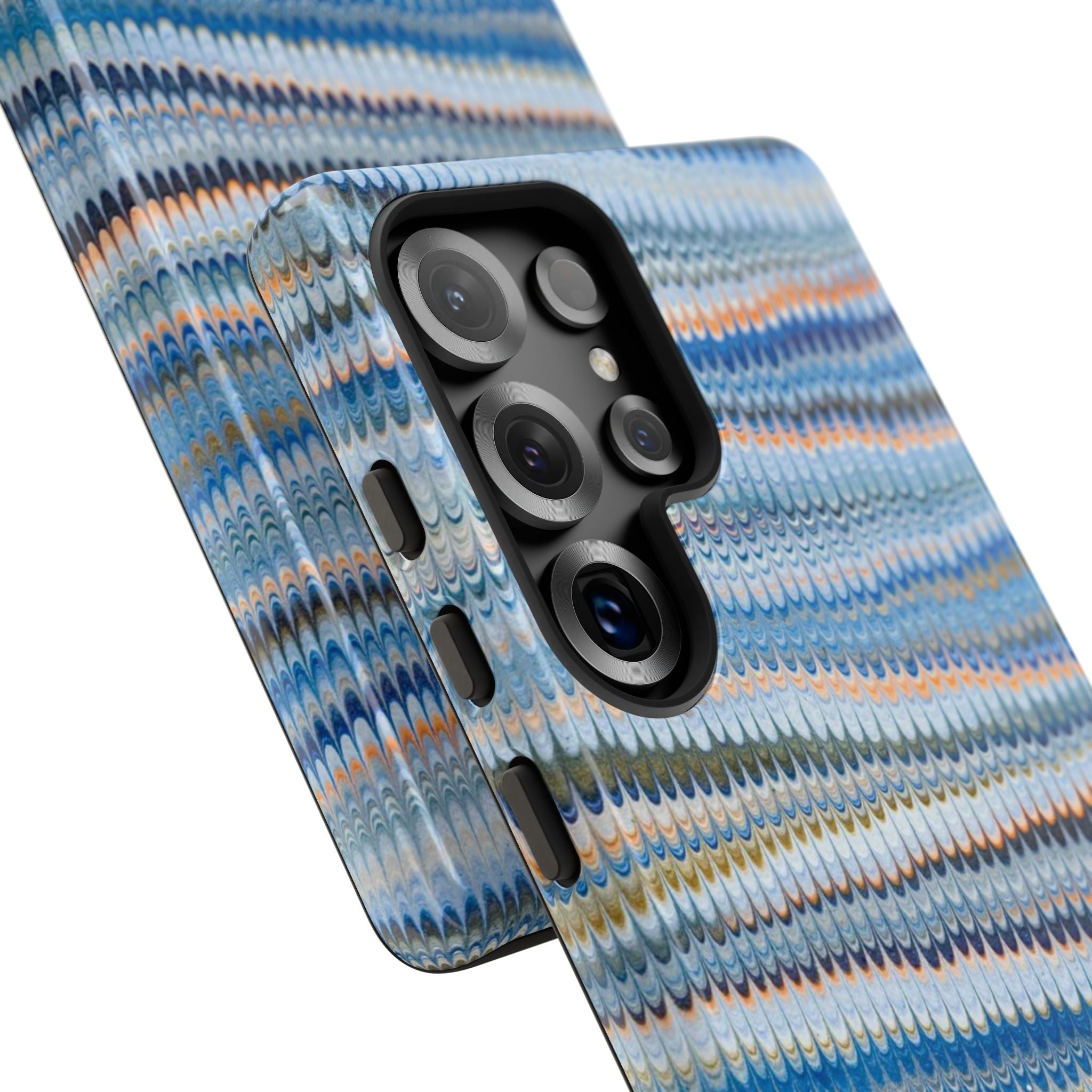 Blue Marbled Phone Cases iPhone + Samsung - all models, Vintage Marbled Design - Tough Cases