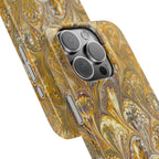 Golden Yelllow Hand-Marbled Florentine Italian Phone Case for iPhone 17 and all sizes