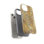 Golden Yellow Marbled Italian Phone Case - Dual Layer - Matte or Glossy