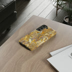 Golden Yellow Marbled Italian Phone Case - Dual Layer - Matte or Glossy