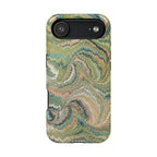 Marbled Swirl Pink and Green Impact-Resistant Phone Case for Apple + Samsung