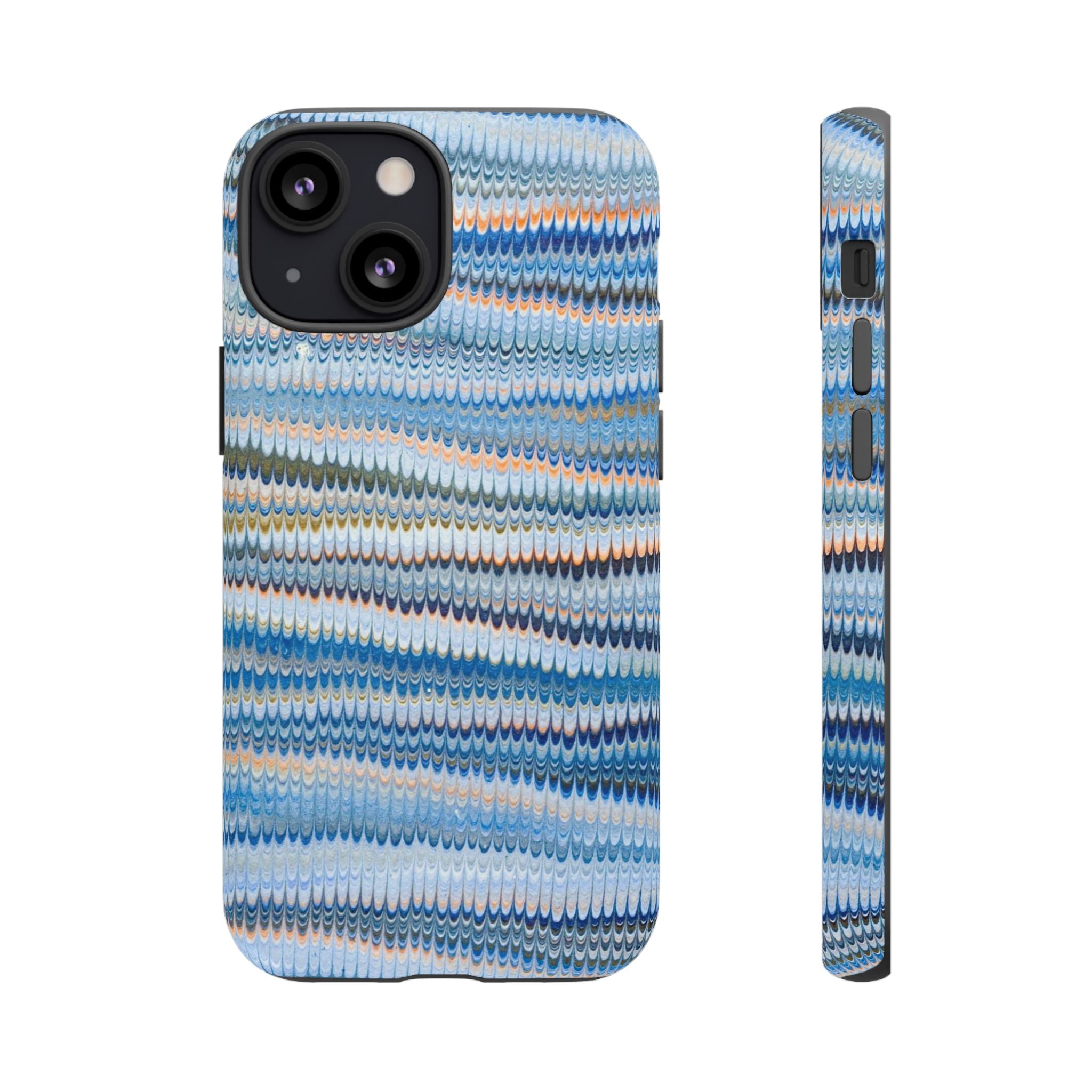Blue Marbled Phone Cases iPhone + Samsung - all models, Vintage Marbled Design - Tough Cases