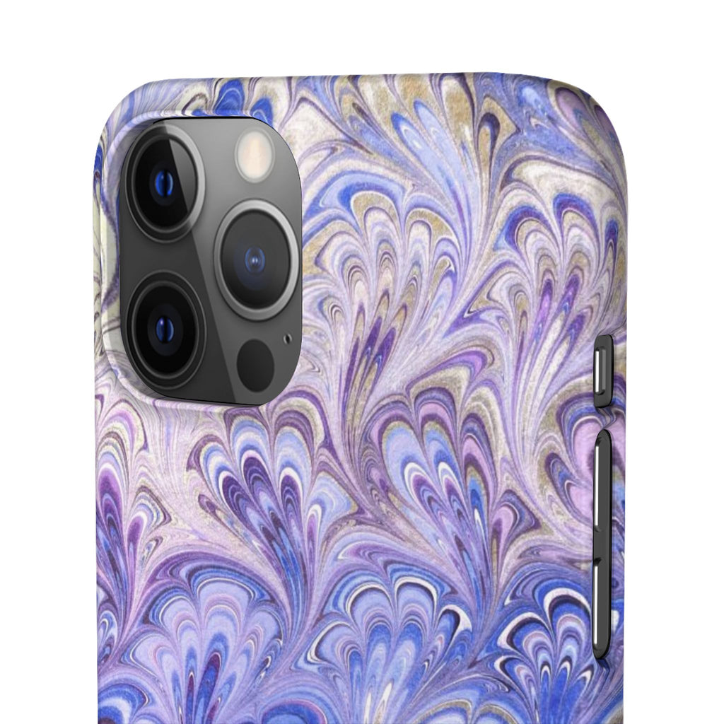 Marbled Feather Lavender + Purple Swirl - Single Layer Slim Phone Case