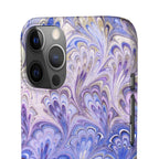 Marbled Feather Lavender + Purple Swirl - Single Layer Slim Phone Case